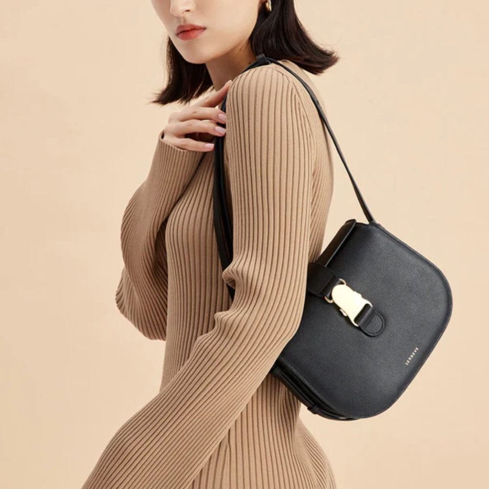Senreve Cadence Crossbody pebbled leather with BONUS Convertible Chain Strap